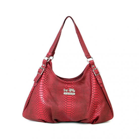 Coach Embossed Logo Medium Red Shoulder Bags BCG | Women